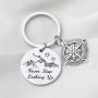 WSNANG Adventure Gift Never Stop Looking Up Keychain Mountains Keychain Outdoor Lovers Mountains Gift for Hiker Backpacker Nature Lover