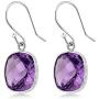 Gem Stone King 925 Sterling Silver Amethyst Womens Dangle Earrings (10.00 Cttw, Gemstone Birthstone, Cushion Checkerboard 11MM)