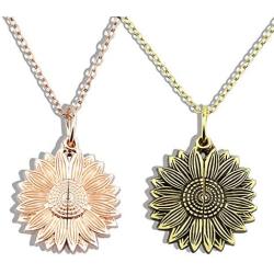 HN HNHB Mother Daughter Grandma Aunt Niece Necklace Jewelry Gifts Sunflower Pendant Charm The Love Between a Mother & Daughter is Forever