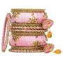Aheli Royal Design Faux Stone Studded Silk Thread Bangle Chuda Set with Jhumki Tassel Hanging Indian Wedding Fashion Jewelry for Women
