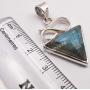 SilverStarJewel 925 Solid Silver Triangle 15 x 15 mm Cut Labradorite Pendant 1.5'' Low Price