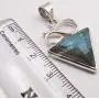 SilverStarJewel 925 Solid Silver Triangle 15 x 15 mm Cut Labradorite Pendant 1.5'' Low Price