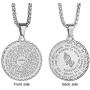 Mens Necklace Christian Lords Prayer,Stainless Steel Bible Verse Serenity Pendant Jewelry for Women