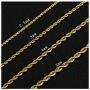 18k Real Gold Plated Rope Chain 2.5mm 5mm Stainless Steel Men Chain Necklace Women Chains 16 Inches 36 Inches