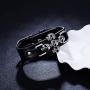 Eiffy Vintage Retro Rivet Punk Cool Hip Hop Leather Skull Skeleton Crossbone Biker Bangle Bracelet Mens Adjustable Jewelry