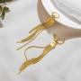 Tassel Dangle Earrings 18k Gold Plated Long Metal Chain Drop Earrings Minimalist Huggie Hoop Fringe Earrings For Women Girls Kids Dainty Hypoallergenic Earrings Christmas Thanksgiving Day Gifts