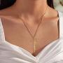 sovesi Faith Cross Necklace for Women 14K Gold Plated Gold Cross Pendant Hope Necklaces Religious Jewelry Gift for Women