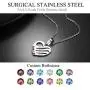 U7 Custom Name Necklace Heart Pendant with 1-5 Names and Birthstone 925 Sterling Silver 18K Gold Plated Personalized Name Plate Birth Stone Necklaces BFF Family Necklace
