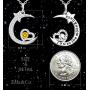 Mothers Day Birthday Gifts Citrine Necklace for Mom Wife I Love You to the Moon and Back Moon Shooting Star Sterling Silver Jewelry