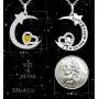 Mothers Day Birthday Gifts Citrine Necklace for Mom Wife I Love You to the Moon and Back Moon Shooting Star Sterling Silver Jewelry