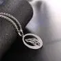 U7 Wolf Necklace with Adjustable Spiga Chain Stainless Steel Round Hollow Pendant U7 Wolf Necklace with Adjustable Spiga Chain Stainless Steel Round Hollow Pendant