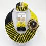 aczuv 8 Rows African Bead Necklace Jewelry Set for Women Nigerian Wedding Bridal Jewelry Sets