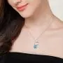 DAOCHONG 925 Sterling Silver Cubic Zirconia Love Heart Cute Animal Pendant Necklace for Women Birthday Gift