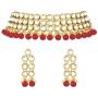 Aheli Faux Kundan Beaded Necklace Dangle Earrings Indian Wedding Ethnic Jewelry Set for Women
