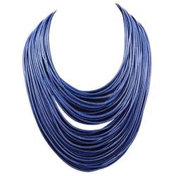 Yuhuan Necklace Women Fashion Bib Choker 36 Layers Wax Line Collar Statement Jewelry