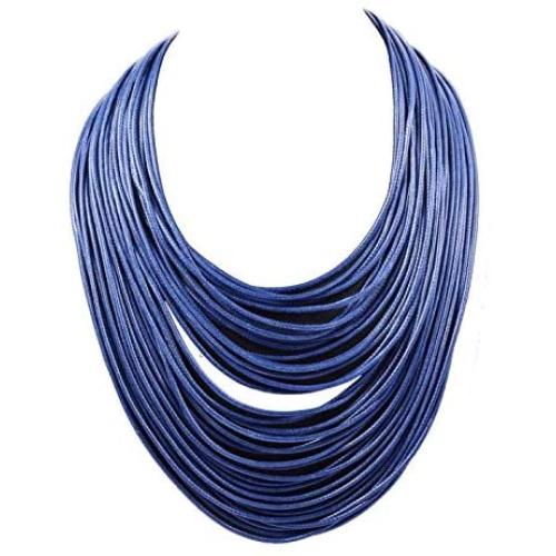 Yuhuan Necklace Women Fashion Bib Choker 36 Layers Wax Line Collar Statement Jewelry