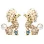 Navachi 18k Gold Plated Crystal Pearl Dog Poodle Stud Earrings Navachi 18k Gold Plated Crystal Pearl Dog Poodle Stud Earrings