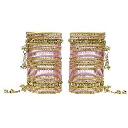 MUCH-MORE Latkan Ghungroo Style Colourful Metal Bangles Karva Chauth & Wedding Wear for Women & Girls