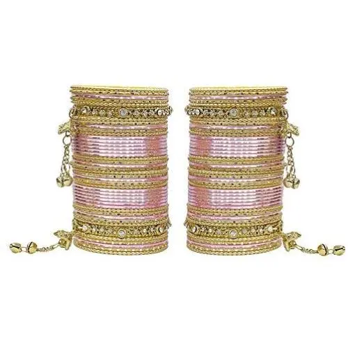 MUCH-MORE Latkan Ghungroo Style Colourful Metal Bangles Karva Chauth & Wedding Wear for Women & Girls