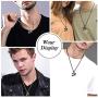U7 Ancient Egyption Jewelry Stainless Steel 18K Gold Plated Eye of Horus Necklace, Ankh Cross Pendant, Men Women Fashion Jewelry with Chain 22 Inch, Custom Engravable