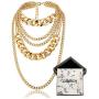 CIBIRICH Chunky Necklaces for women Punk Chain Gold Statement Collar Necklace