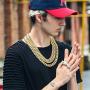 PY BLING Mens Heavy Miami Cuban Link Chain Choker 14k Gold Plated Hip Hop Thick Stainless Steel 8mm-16mm Necklace/Bracelet