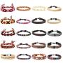 Thunaraz 20Pcs Braided Bracelets for Men Women Ethnic Tribal Bracelets Boho Hemp String Strand Bracelet