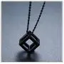 Xusamss Fashion Titanium Steel Hollow Cubic Pendant Necklace,22'' Link Chain