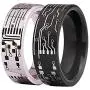 8mm Width Tungsten Carbide Ring Computer Circuit Pattern Ring Wedding Ring and Engagement Ring-Free Engraving Inside