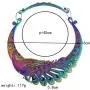 Retro Vintage Ethnic Carved Peacock Chunky Bib Collar Choker Necklace for Women Indian Exaggerated Jewelry Collared Vintage Necklace Retro Vintage Ethnic Carved Peacock Chunky Bib Collar Choker Necklace for Women Indian Exaggerated Jewelry Collared Vintage Necklace