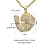 BLINGMC Hip Hop Jewelry Crystal Shrimp Pendant Stainless Steel Bling Creative Necklace
