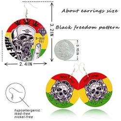 African Wooden Earrings, MTSCE 8 PC African Jewelry Ethnic Style Hip Hop Pop Earrings for Women Girls
