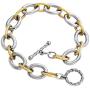 Dabacin Cable Link Bracelets, Stainless Steel Chain Link Bracelets in Two Tone with Gold and Silver for Women, Girl Jewelry
