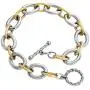 Dabacin Cable Link Bracelets, Stainless Steel Chain Link Bracelets in Two Tone with Gold and Silver for Women, Girl Jewelry
