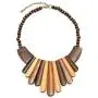Bling Jewelry Tribal Artisan Multi Tone Teak Wood Boho Tribal Fan Bib Collar Statement Necklace for Women Adjustable Bling Jewelry Tribal Artisan Multi Tone Teak Wood Boho Tribal Fan Bib Collar Statement Necklace for Women Adjustable