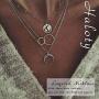 Haloty Boho Moon Pendant Necklaces Silver Dainty Map Circle Beaded Necklace Chain Jewelry for Women and Girls