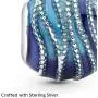 Pandora Jewelry Blue Swirls Sterling Silver Charm Pandora Jewelry Blue Swirls Sterling Silver Charm