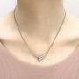 HIXIN Initial Letter V Necklac 18K Rose Gold Plated First Name Chain Choker Necklace with Handshake Embrace Pendant Barber Necklace Jewelry Gift for Womens or Girl