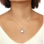 CanB Crystal Sun Pendant Necklaces Chain Jewelry for Women Girls (Silver)