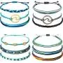 Chuangdi 12 Pieces Wave Strand Bracelet Set Handmade Adjustable Friendship Bracelet Handcrafted Jewelry Women Chuangdi 12 Pieces Wave Strand Bracelet Set Handmade Adjustable Friendship Bracelet Handcrafted Jewelry Women