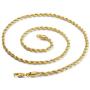 FIBO STEEL 18k Real Gold Plated 2.5-8 MM Stainless Steel Mens Womens Necklace Twist Rope Chain, 16-36 inches