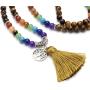 Top Plaza 7 Chakra Mala Prayer Beads 108 Meditation Healing Multilayer Bracelet/Necklace W/Tree of Life Tassel Charm
