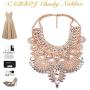 NABROJ Fashion Chunky Necklace Luxury Crystal Bib Collar Necklace Costume Jewelry for Women 8 Colors 1 Pc