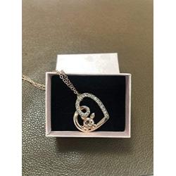 TUSHUO Delicate Cute Hollow Heart Lovely Pig Pendant Necklace Piggy Crystal Jewelry for Women Girls Birthday Valentines Day Gift