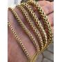 HarlemBling Mens Real Solid Franco Chain - 14k Gold Over Stainless Steel - 3mm 4mm 5mm 6mm 8mm - 18-30''