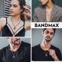 Bandmax A-Z Alphabet Pendant Necklace for Men Boys Women Stainless Steel/18K Gold/Black Plated Waterproof Metal Mechanical Gear 26 Initial Letter Pendant Jewelry Gift with Spiga Chain(Gift Box)