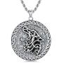 PDTJMTG Wolf Necklace Sterling Silver Viking Jewelry, 20”+2”