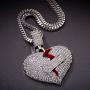 Moca Jewelry Broken Heart Chain Band Aid Design Creative Pendant 18K Gold Plated Necklace for Men Women