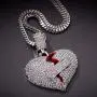 Moca Jewelry Broken Heart Chain Band Aid Design Creative Pendant 18K Gold Plated Necklace for Men Women