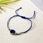 HUNO 4Pcs/Pack Handmade Druzy Wrap Friendship Braided Bracelet Adjustable Wrist Cord Beaded Bracelet for Women Girls Wish Card Jewelry